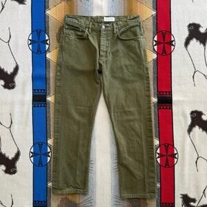 Gustin Jeans Mens 34x29 (Marked 36) Green Selvedge Straight Button Fly Cali